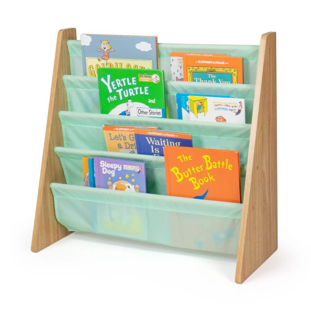 Humble Crew Kids' Bookshelf 4 Tier Book Organizer Seafoam Green/Natural