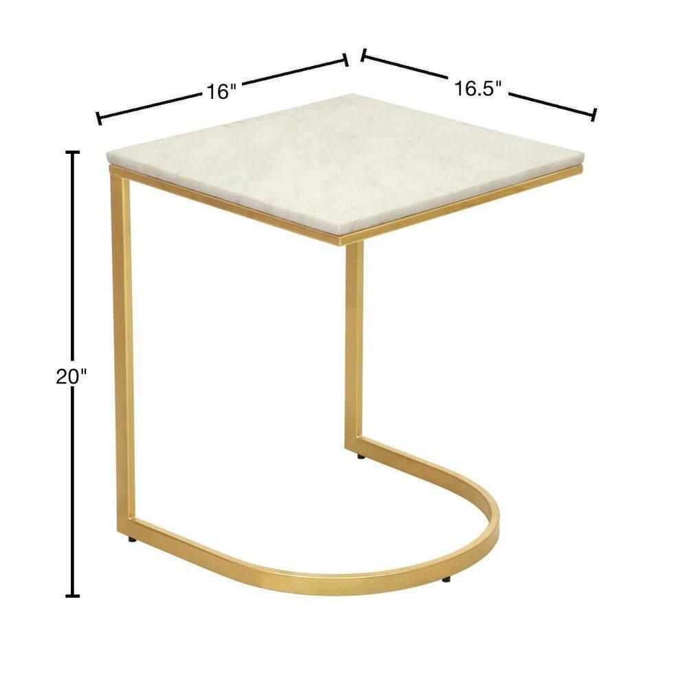 Carolina Living Lorelie Accent Table - White/Gold