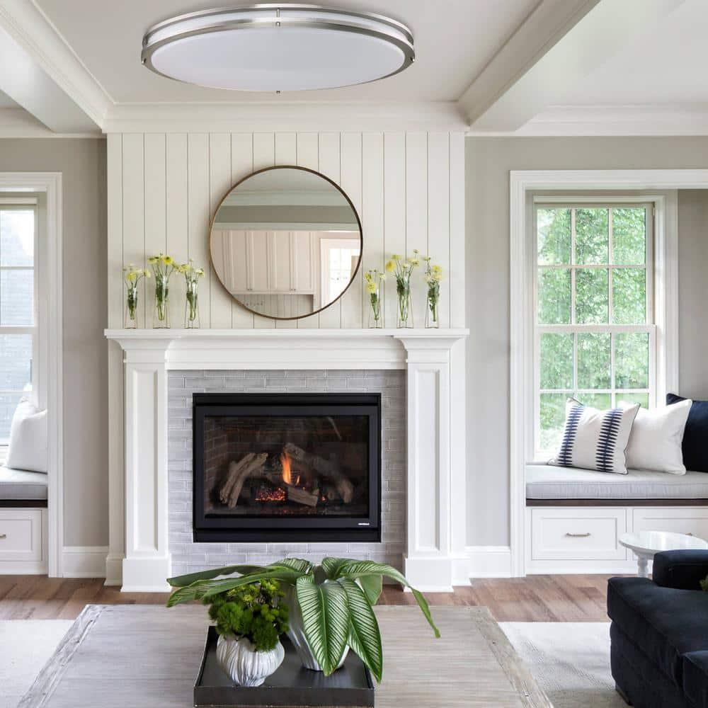 Kohlera 32.5"W Brushed Nickel Dimmable 3000K LED Oval Flush Mount