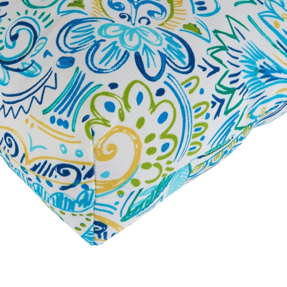 Baltic Paisley 20 in. Plush Outdoor Chair Cushion, Set of 2