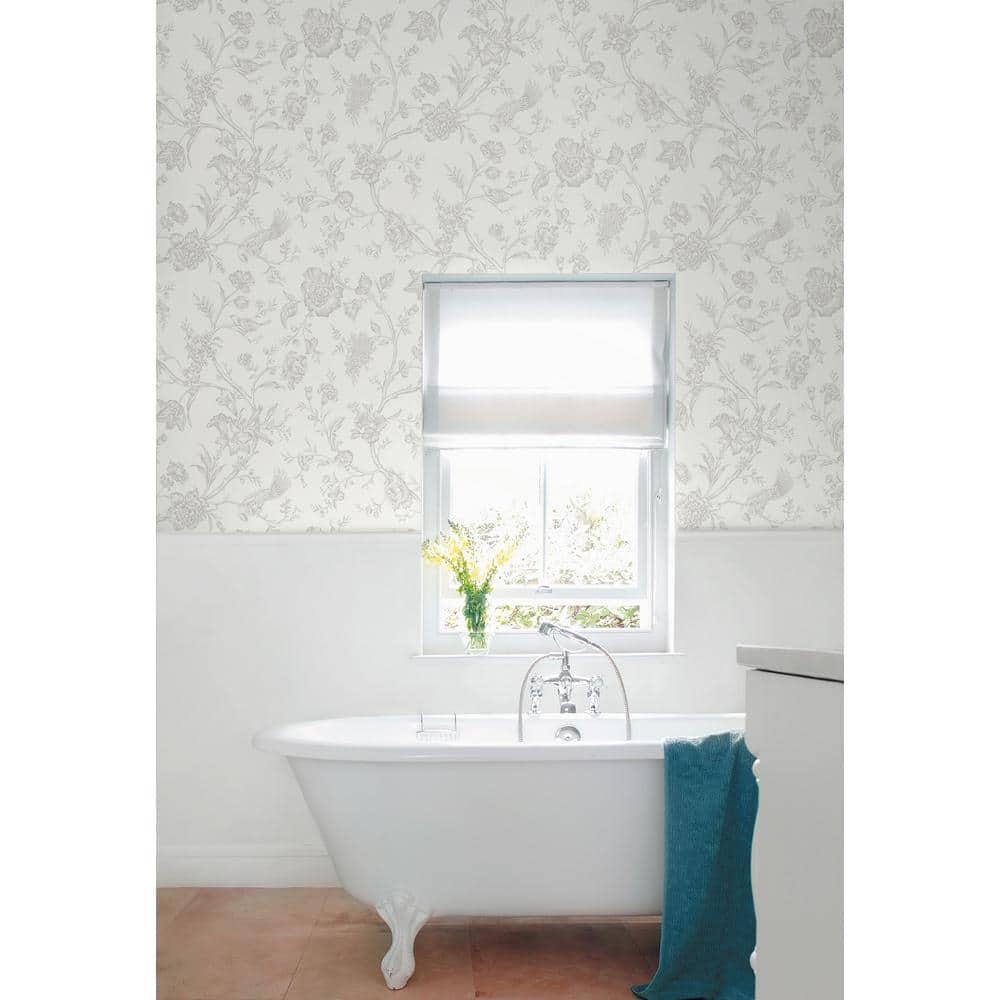 NextWall Harbor Mist Jasmine Chinoiserie Peel and Stick Wallpaper