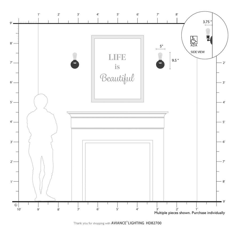 Livex Lighting Lansdale 1 - Light Vanity in  Antique Brass