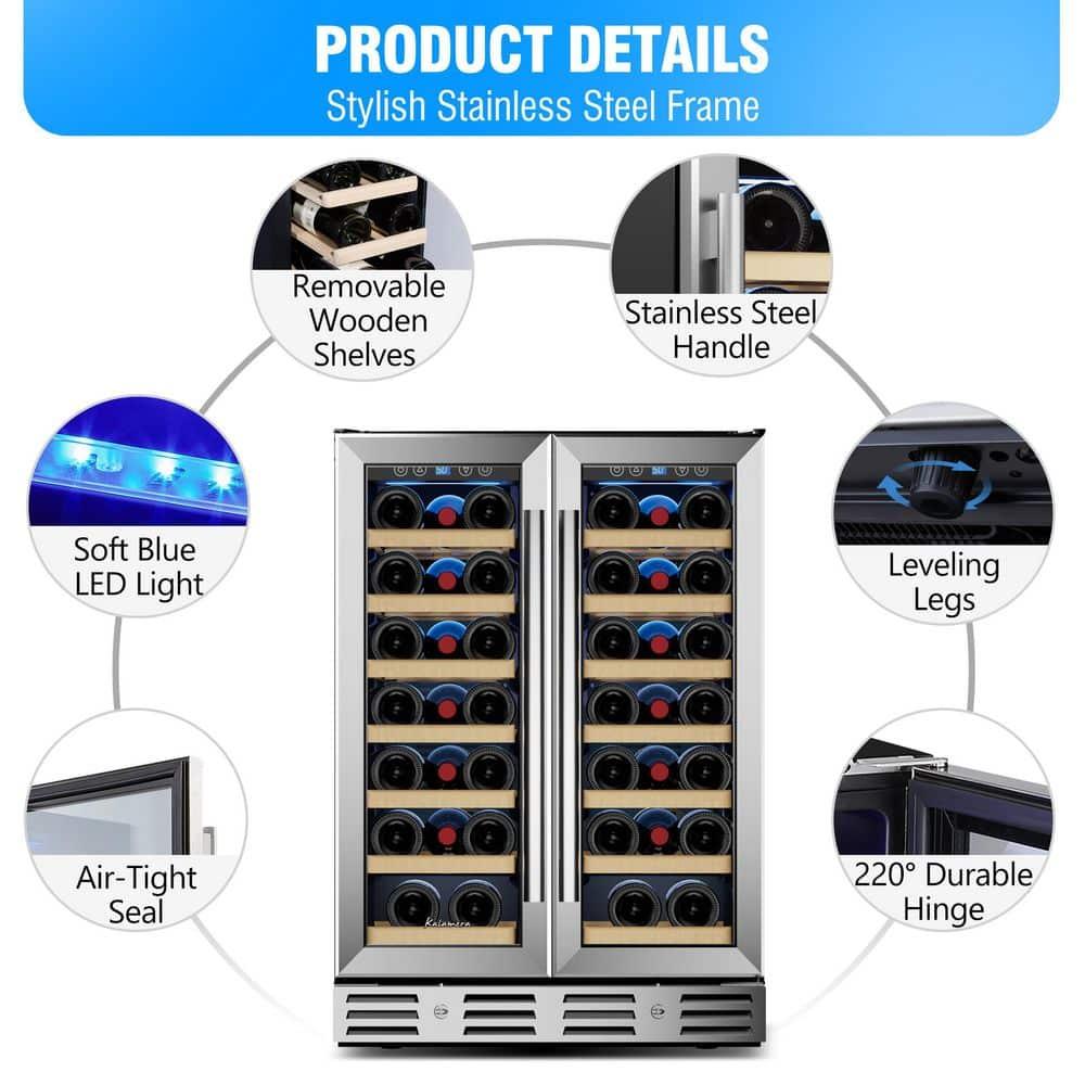 Kalamera Kalamera 40 Bottle Dual Zone Built-In Wine Refrigerator