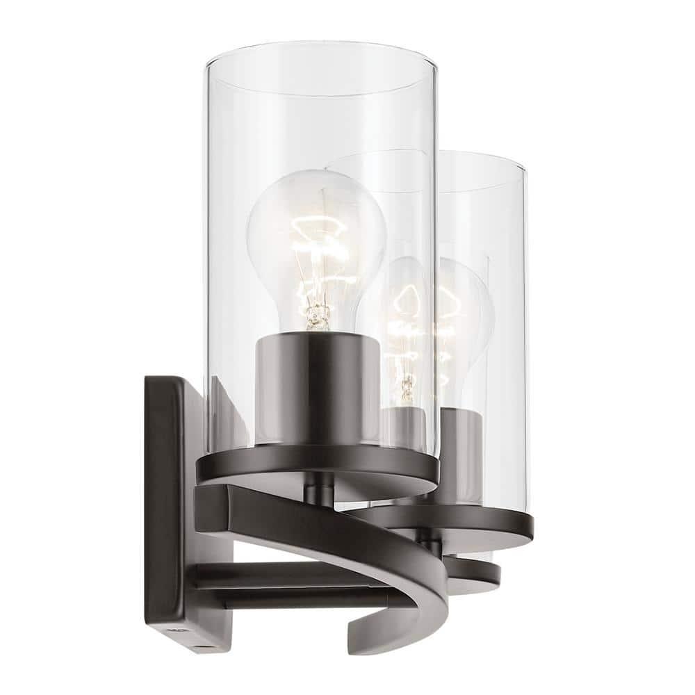 45497OZCLR-Kichler Lighting-Crosby - 3 Light Bath Vanity-8.75 Inches Tall and 23 Inches Wide-Olde Bronze Finish-Clear Glass Color