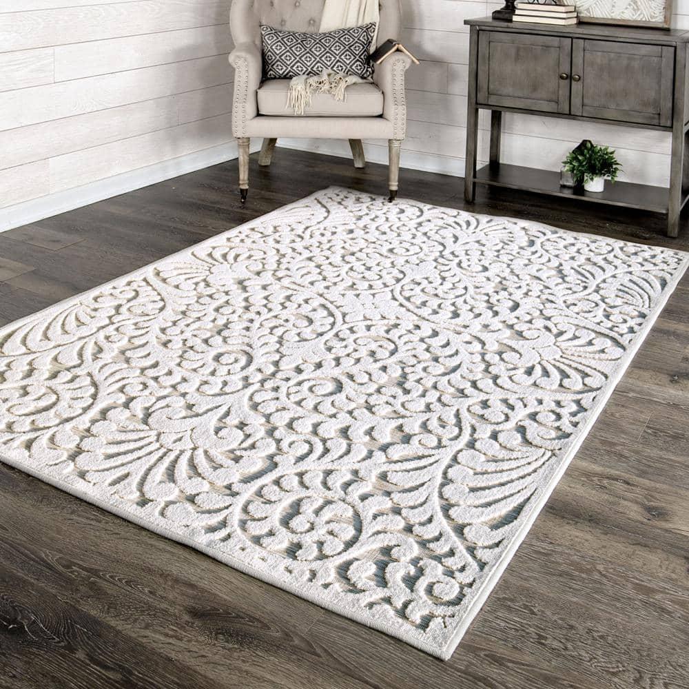 My Texas House Bluebonnets Natural Driftwood Indoor Outdoor Area Rug