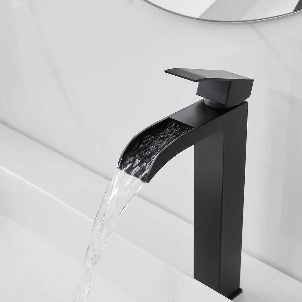 VIBRANTBATH 6009H-Black Vessel Sink Faucet Single-handle Bathroom Faucet with Drain Assembly