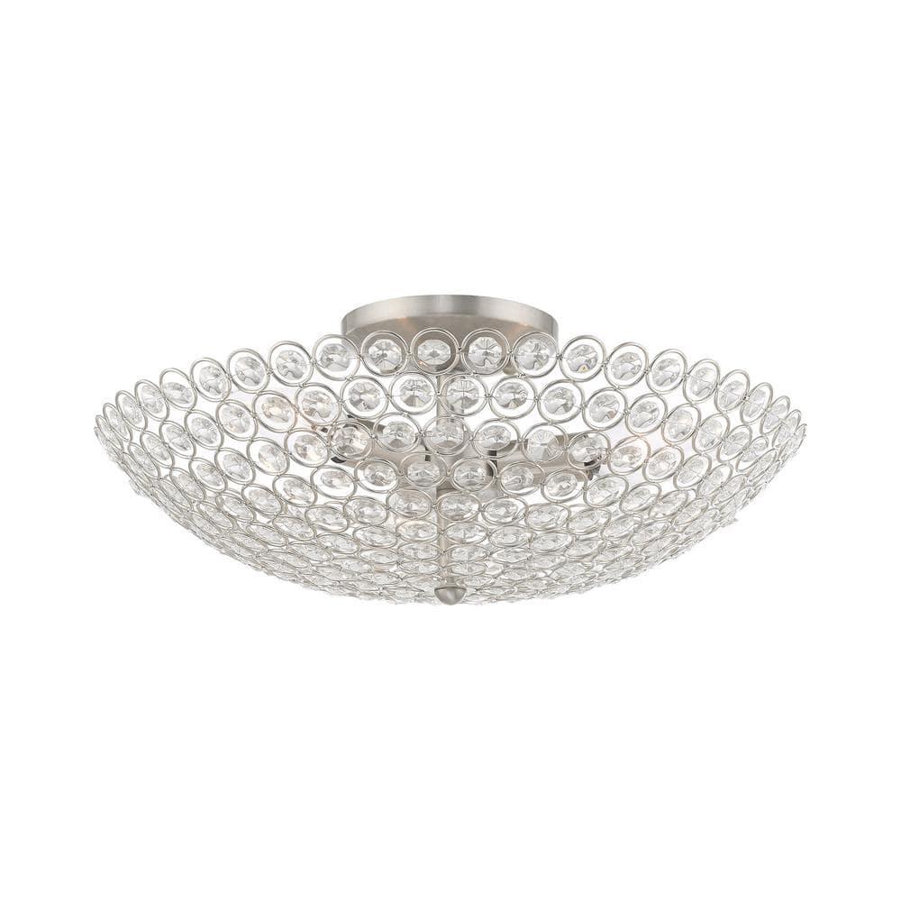 Livex Lighting Cassandra 3 - Light Flush Mount in  Brushed Nickel
