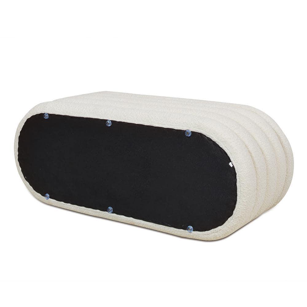 Everly Quinn Boucle Upholstered Storage Bench