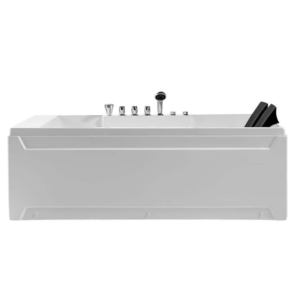 Modern 72'' x 48'' Alcove / Tile In Whirlpool Plastic / Acrylic Bathtub with Faucet
