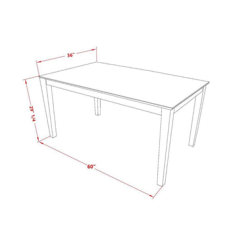 East West Furniture Capri 5-piece Dining Set with Leather Seat in Cappuccino