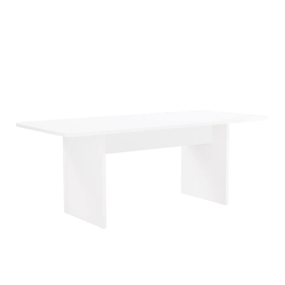 Ella 78.7" Dining Table in White made from Engineered Wood