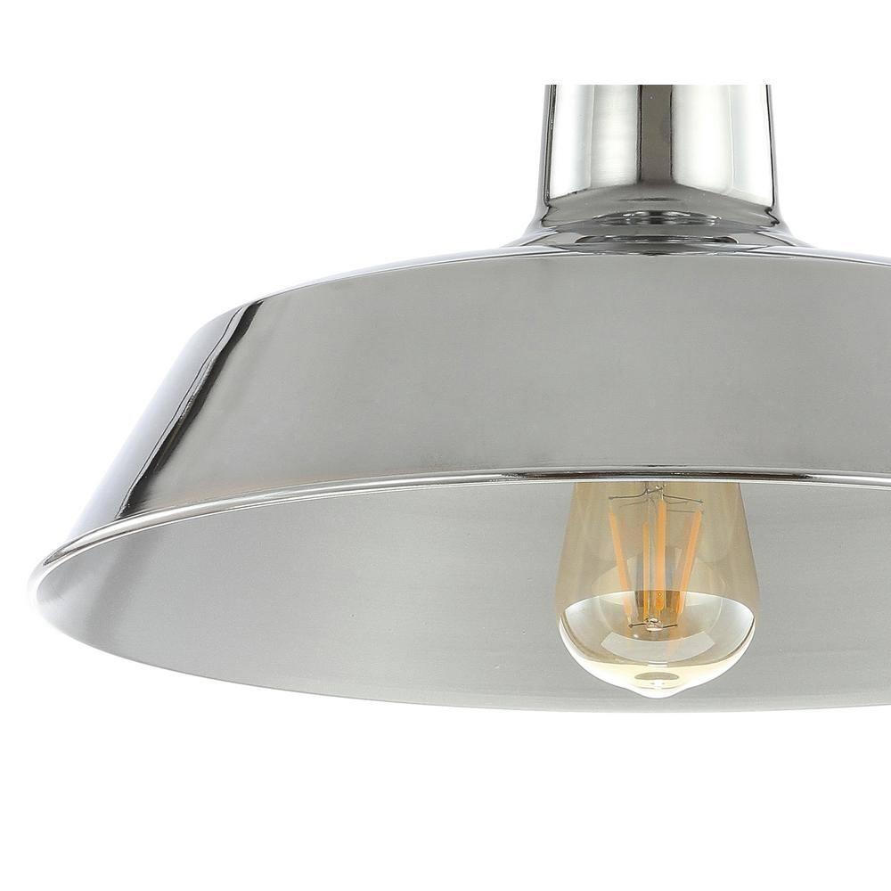 JONATHAN Y JYL9516B Cassidy 14" Metal LED Semi-Flush Mount, 2700K, Farmhouse, Rustic, Industrial, Coastal, Cottage, Transitional, Scandinavian, Dining Room, Kitchen, Foyer, Hallway, Chrome