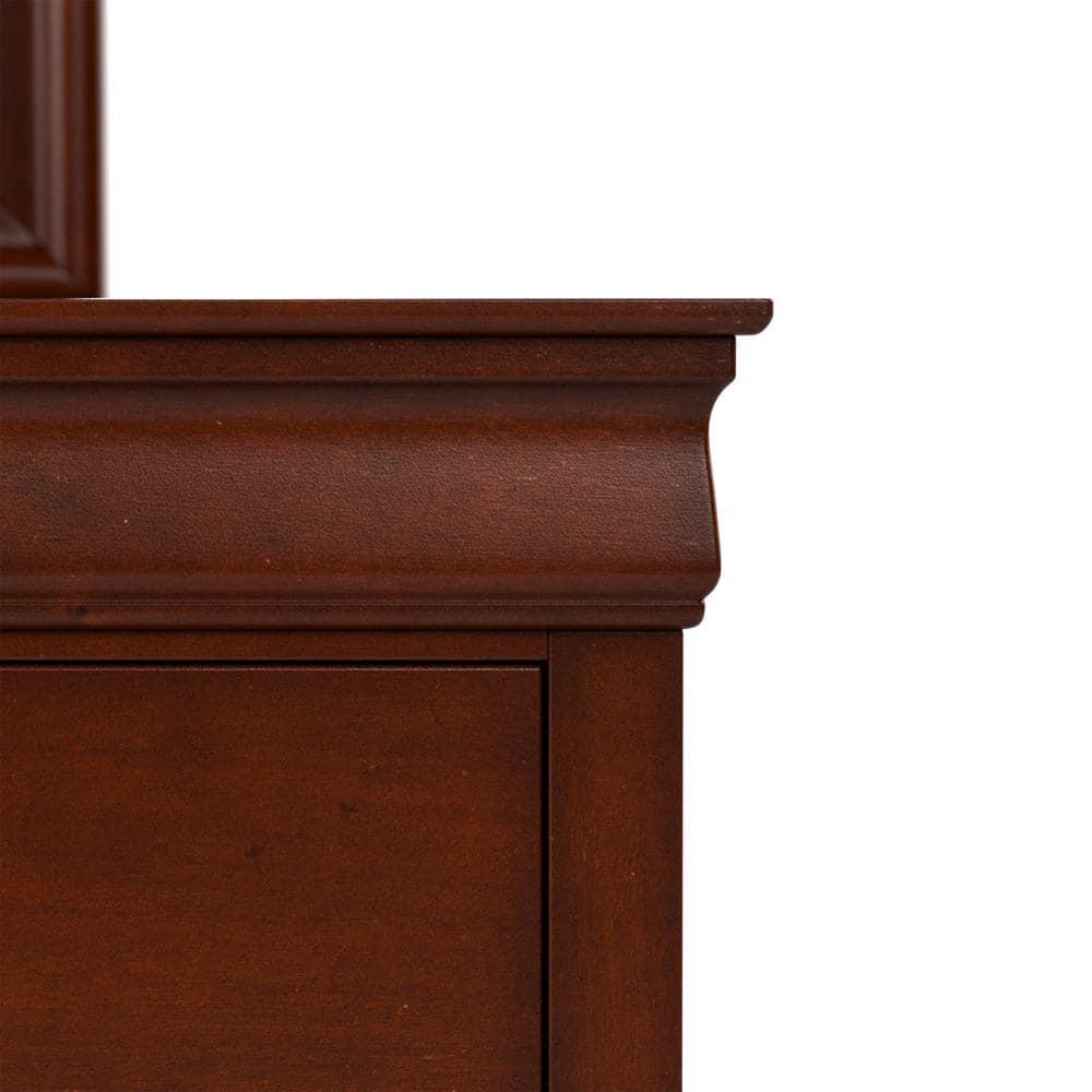Furniture of America Toni Wood 6-Drawer Dresser with Mirror in Cherry