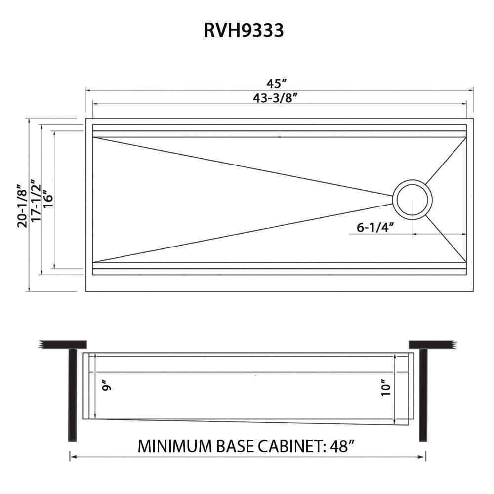 Ruvati 45-inch Workstation Two-Tiered Ledge Kitchen Sink Apron-Front Stainless Steel