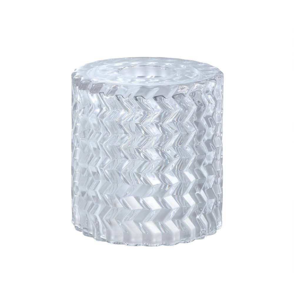 Aspen Creative 23646-60-1,Clear Glass Shade w/Diamond Pattern For Lighting fixture/Vanity Light/Wall Light/Pendent.Size:4-1/2"D x 4-3/4"H.Center Hole:42mm.
