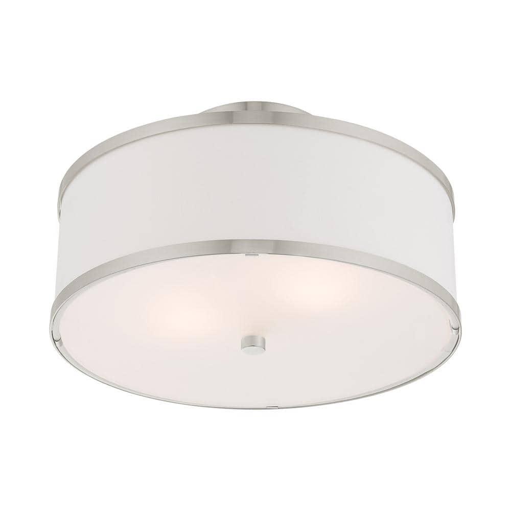 Livex Lighting Park Ridge 2 - Light Semi-Flush Mount in  Brushed Nickel