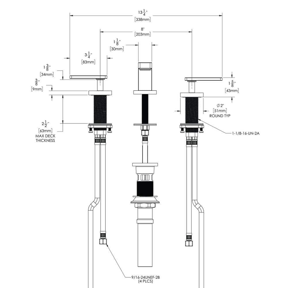 Speakman SB-2721-MB Vector Widespread Bathroom Faucet with Drain Assembly