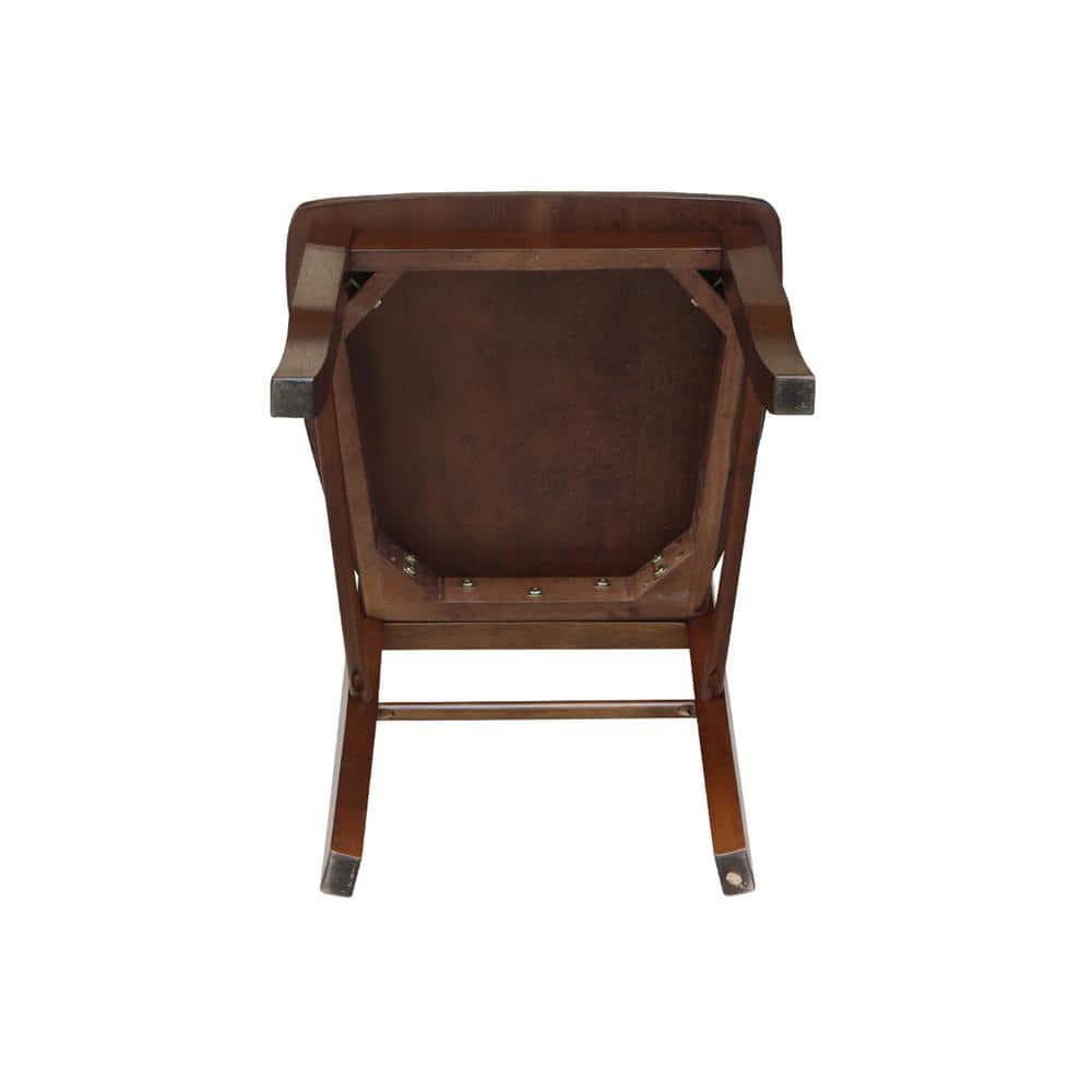 Set of 2 Madrid Ladderback Chairs Espresso - International Concepts: Rubberwood Frame, Mid-Century Modern Style