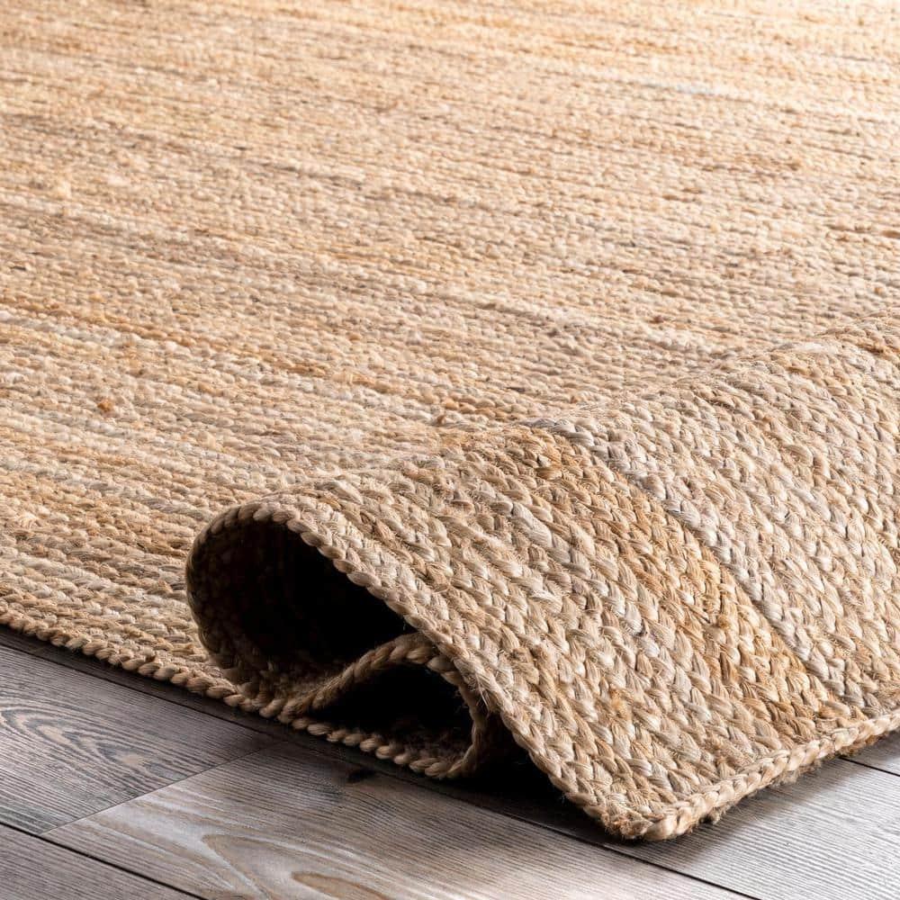 nuLOOM Rigo Hand Woven Farmhouse Jute Runner Rug, 2' 6" x 16', Natural
