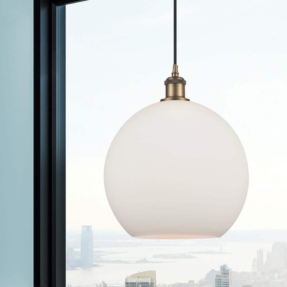 Brushed Brass Mini Globe Pendant Light with Glass Shade
