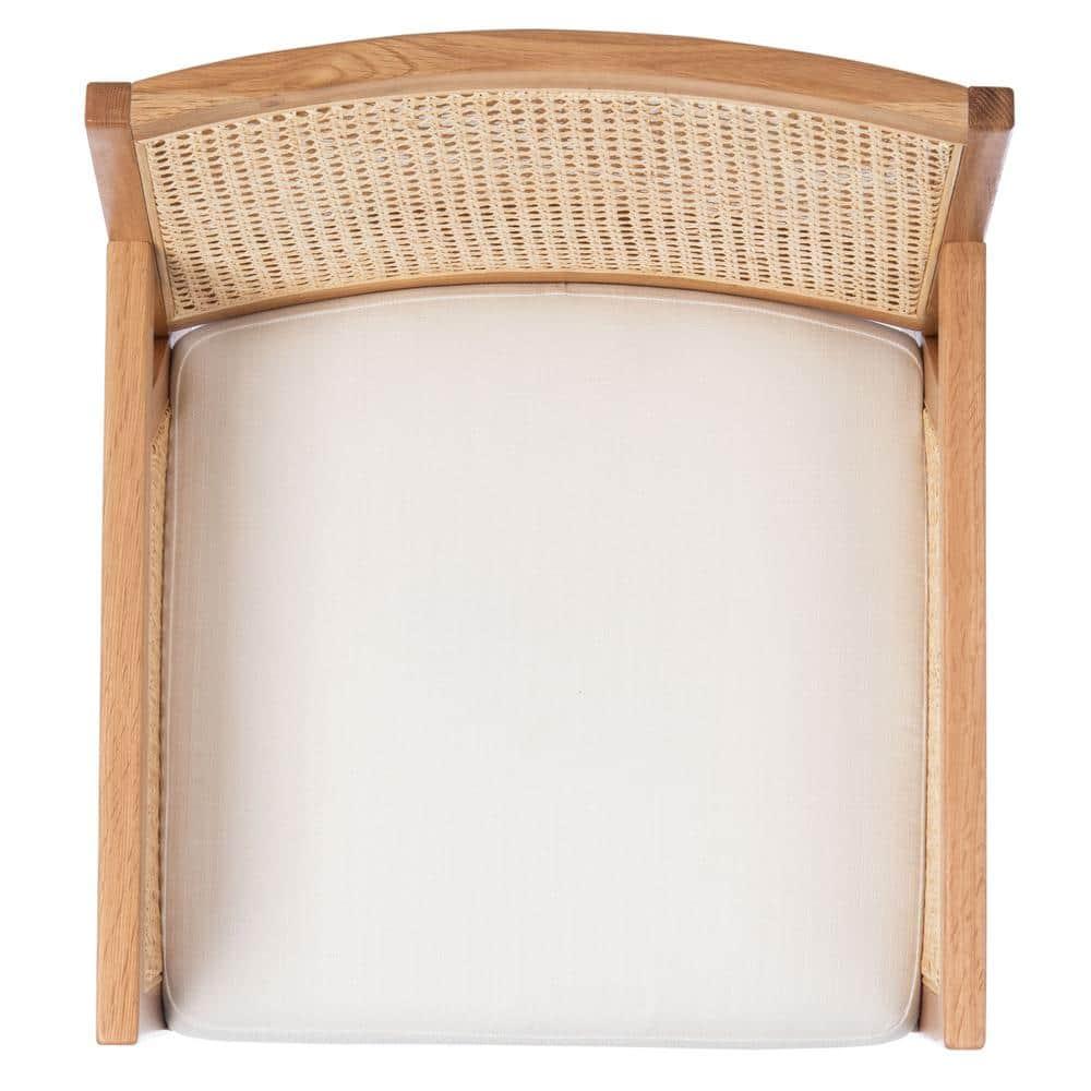 SAFAVIEH Couture Malik Coastal Linen Solid Dining Chair, Natural