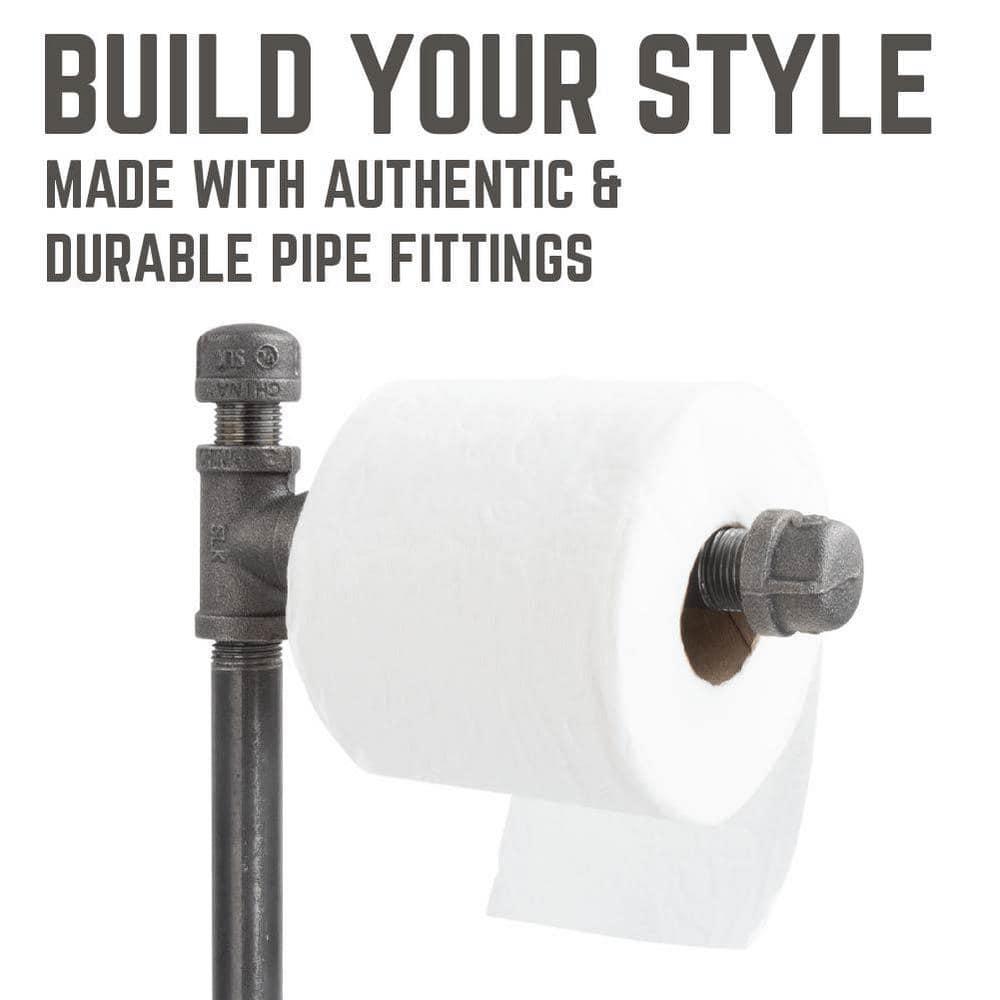 Freestanding Industrial Pipe Toilet Paper Holder