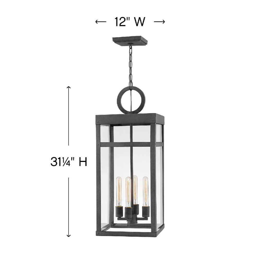 Porter 4 -Bulb 31.3" H Outdoor Hanging lantern By Lisa McDennon