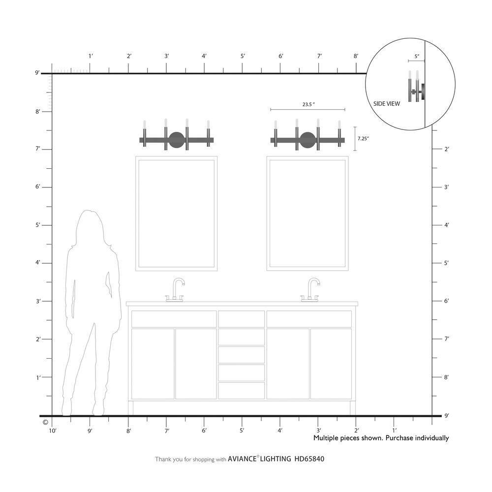Livex Lighting Denmark 4 - Light Vanity in  Brushed Nickel