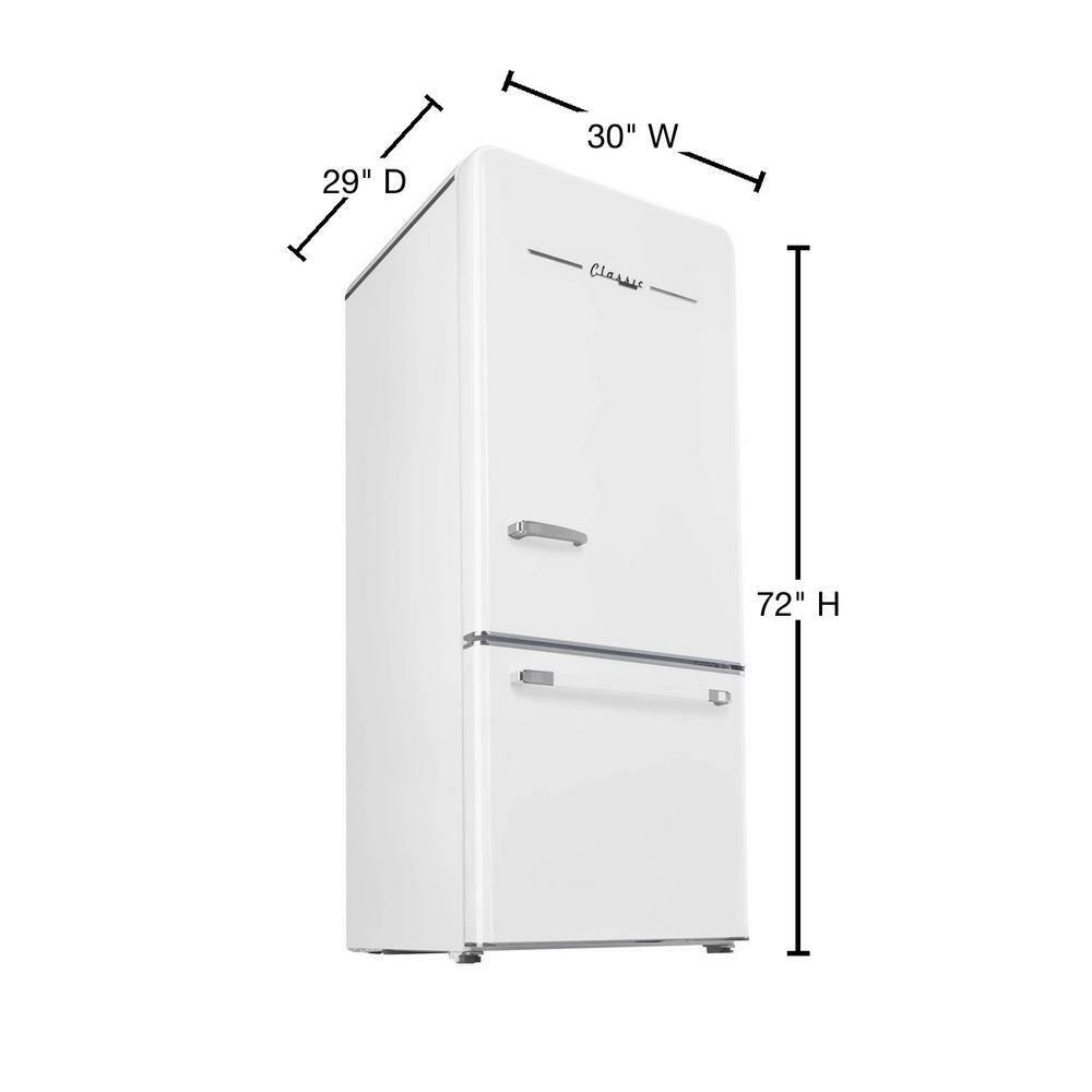 Unique Appliances Classic Retro 30" Frost-Free 17.7 cu. ft. Energy Star Certified Bottom Freezer Refrigerator UGP-510L W AC