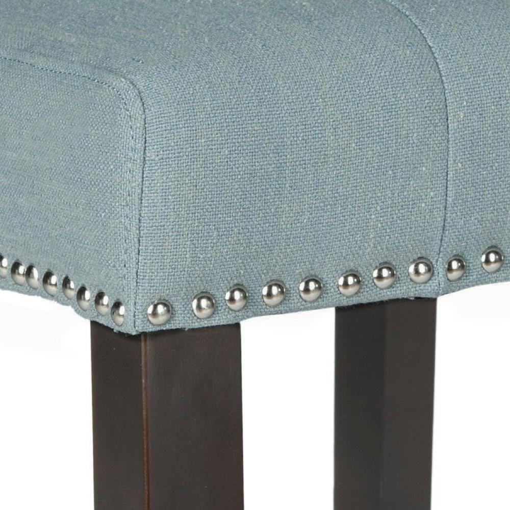 Thompson 23.9" Linen Counter Stool W/ Silver Nailheads - Sky Blue - Safavieh