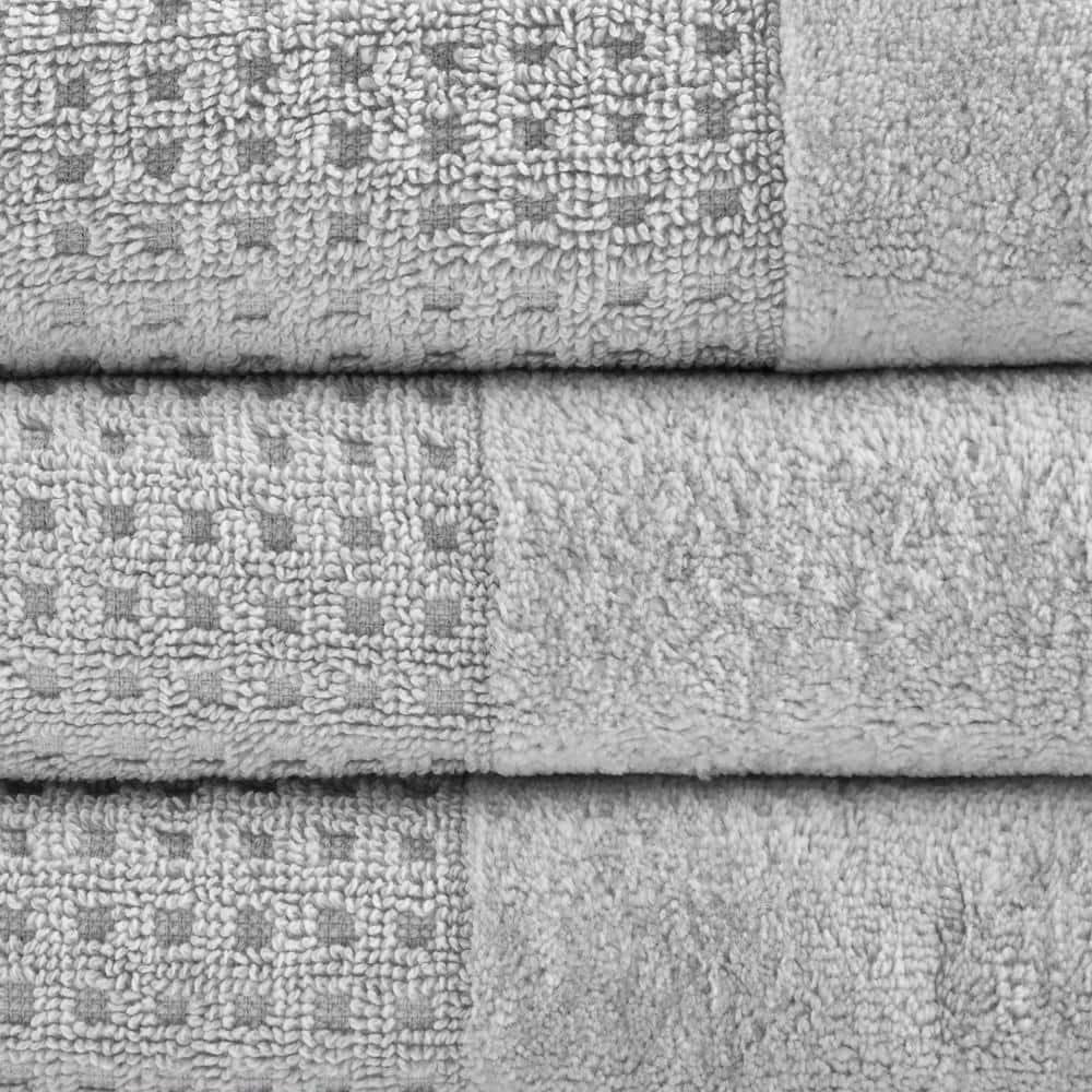 Madison Park Spa Waffle Cotton Jacquard Antimicrobial Bath Towel 6 Piece Set