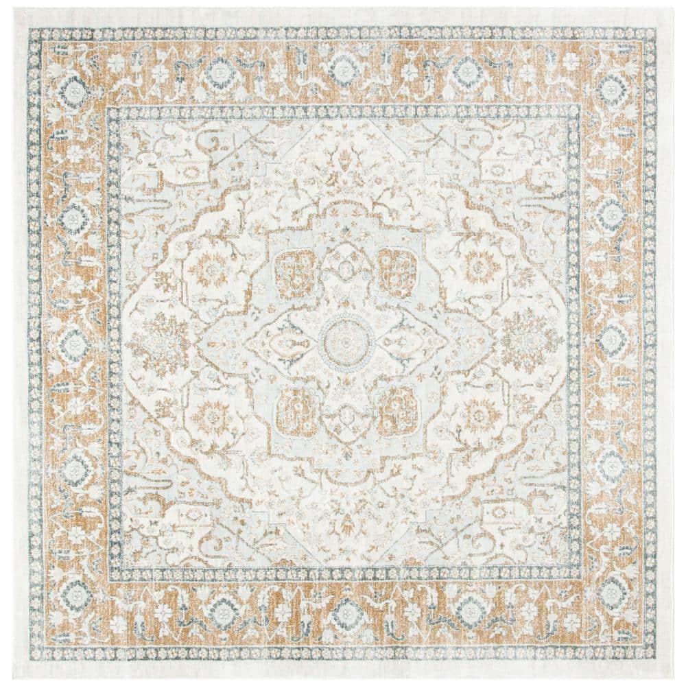 Isabella ISA936 Power Loomed Area Rug - Cream/Beige - 6'7"x6'7" - Safavieh.