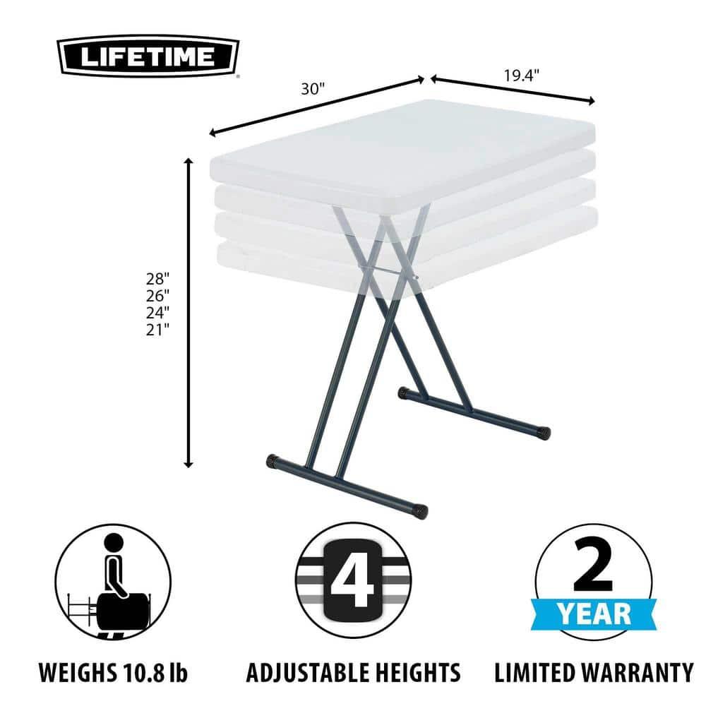 Lifetime 30" Personal Rectangle Folding Table, Indoor/Outdoor, White (28241)