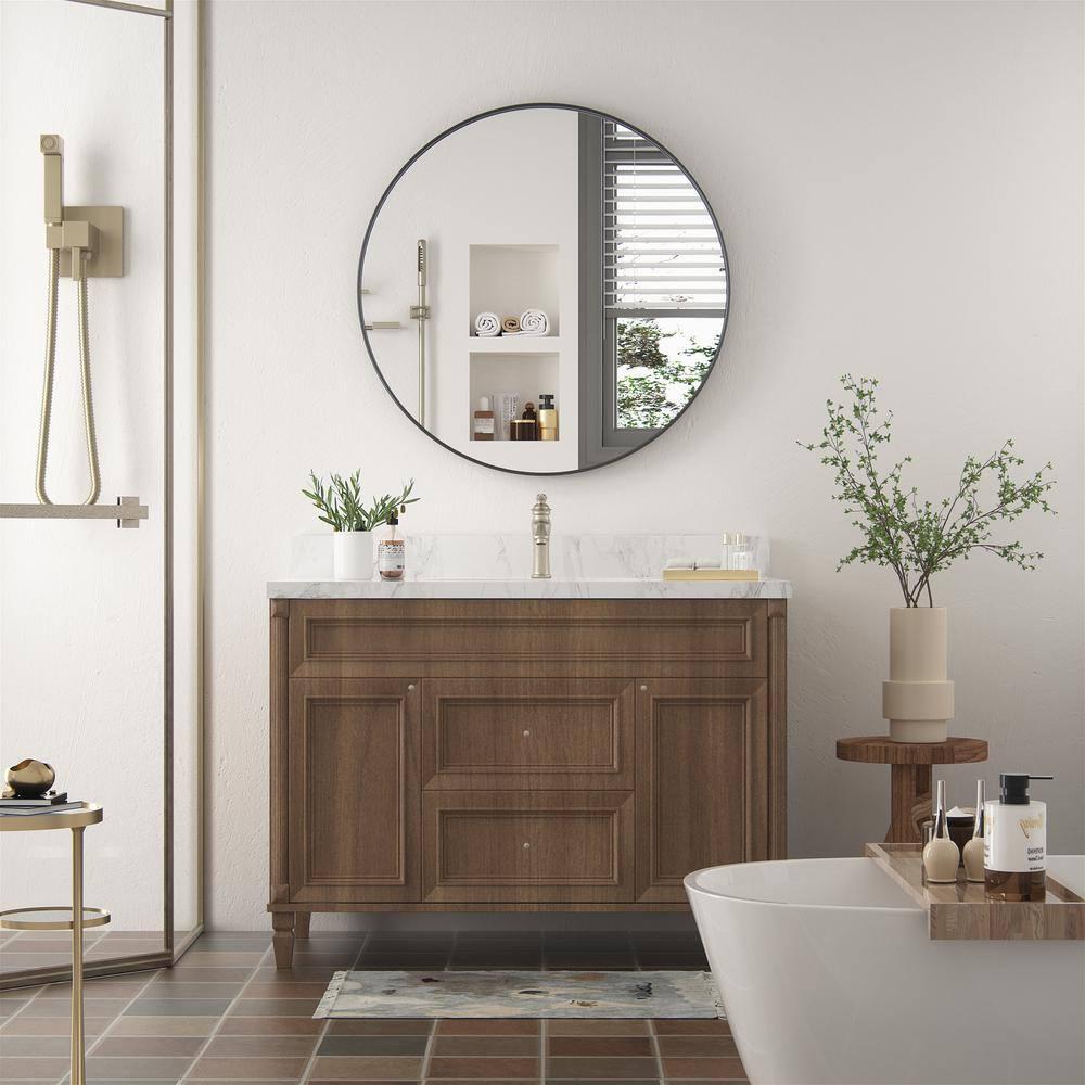 Mercer41 Alauni Round Bathroom Vanity Mirror Wall Mounted Bathroom Circle Mirrors for over sink,Home Decor