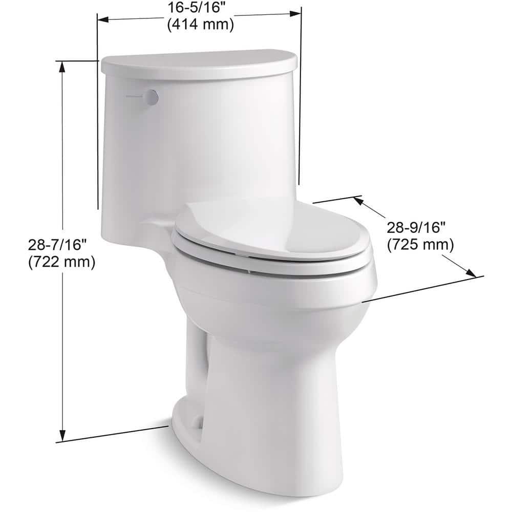 Adair 1.28 GPF Water Efficient Elongated One-Piece toilet (Seat Included)