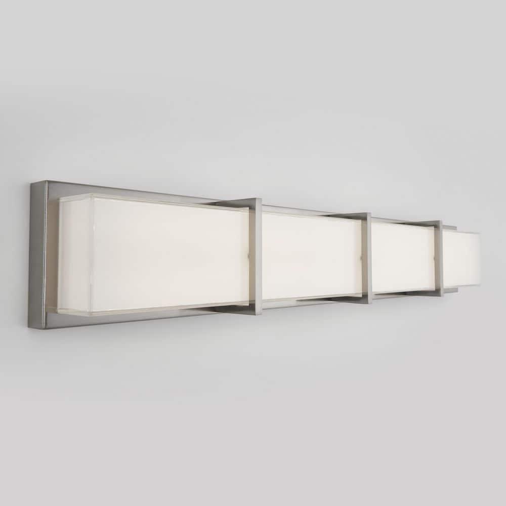 Artika Subway 35 in. 4-Light Stainless Steel Modern Integrated LED Vanity Light Bar