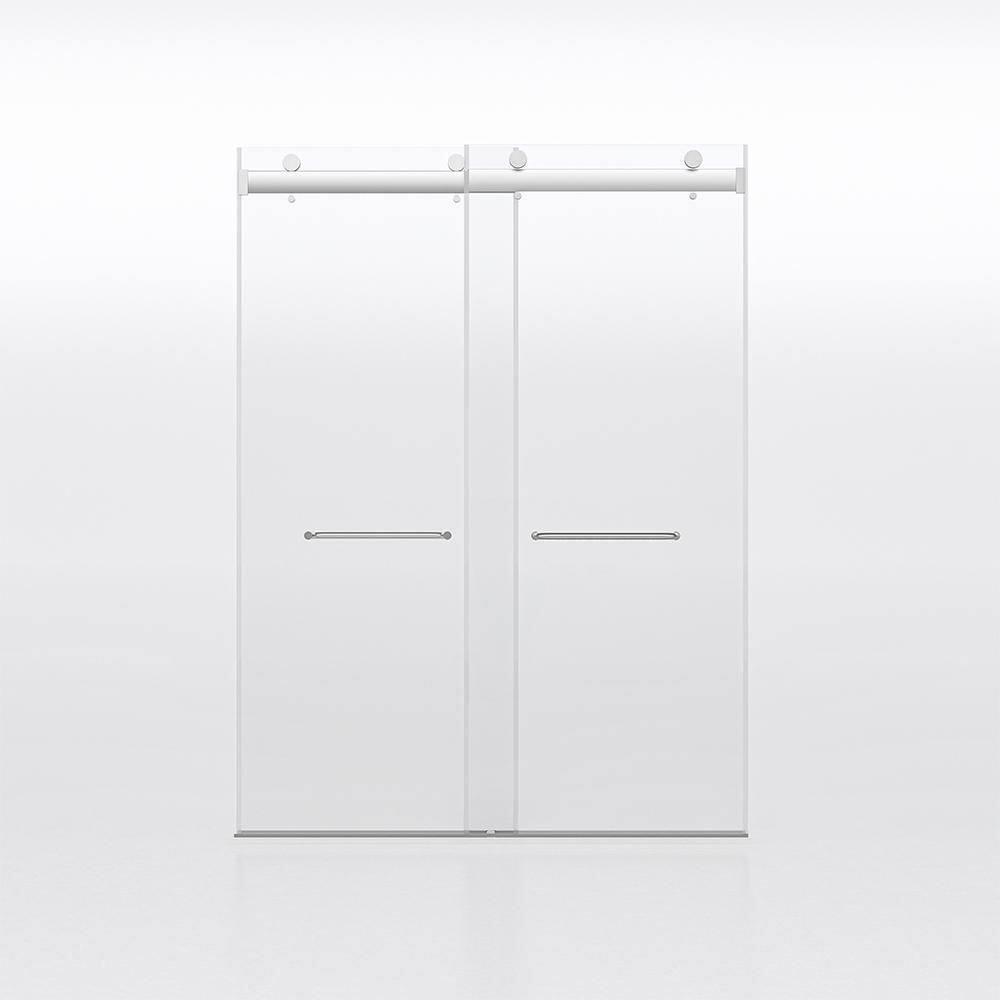 PET STOP LLC F5YDNC1F0736Q 60" Width x 76"Height Shower Doors with 3/8"(10mm) Clear Tempered Glass