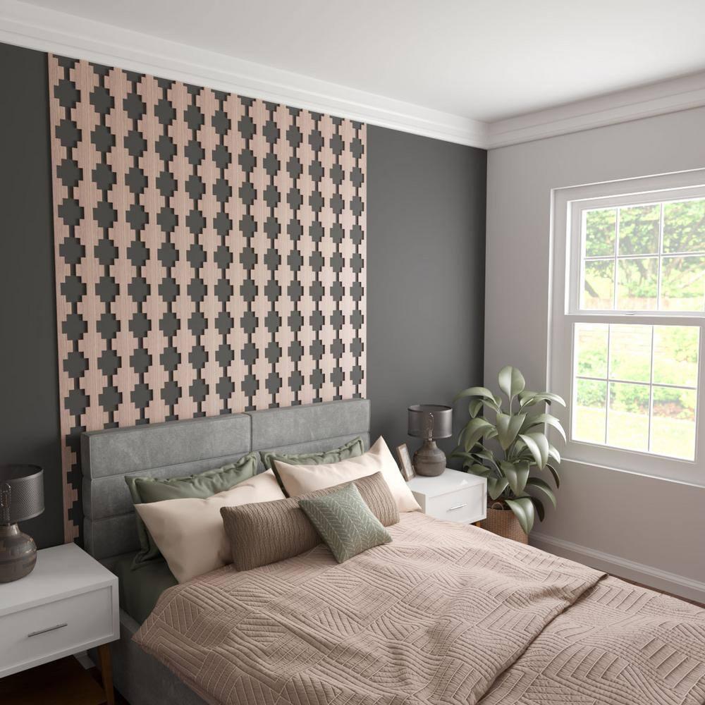 Ekena Millwork Gypsum Adjustable Wood Decorative Slat Wall Panel Kit