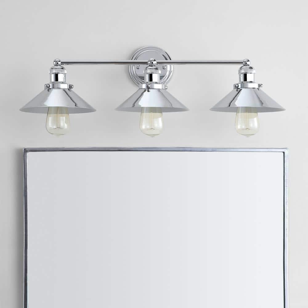 June 26.5 in. 3-Light Metal Chrome Vanity Light