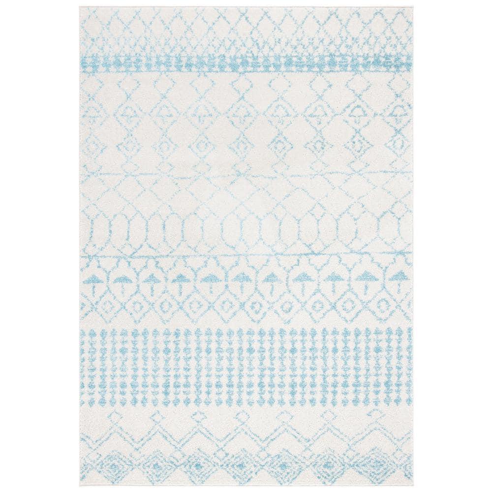 Tulum TUL229 Power Loomed Area Rug - Ivory/Turquoise - 8'x10' - Safavieh.
