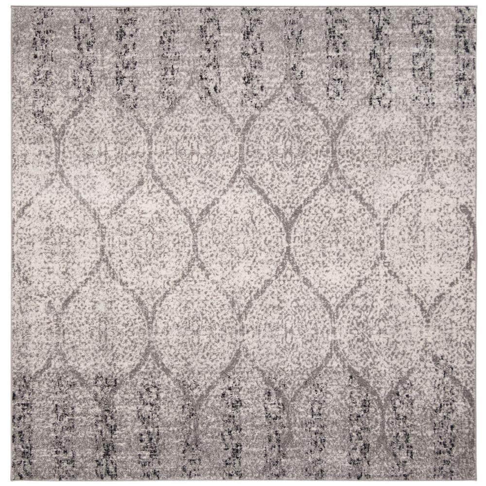 Madison MAD604 Power Loomed Indoor Area Rug - Grey/Ivory - 9'x9' - Safavieh