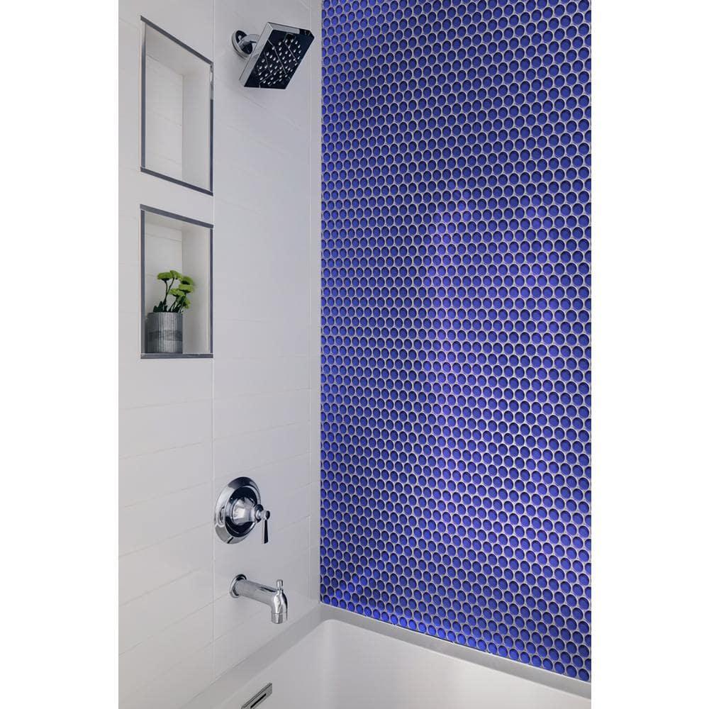 Apollo Tile Penny 1 " X 1 " Straight Edge Glass Mosaic Sheet Wall & Floor Tile