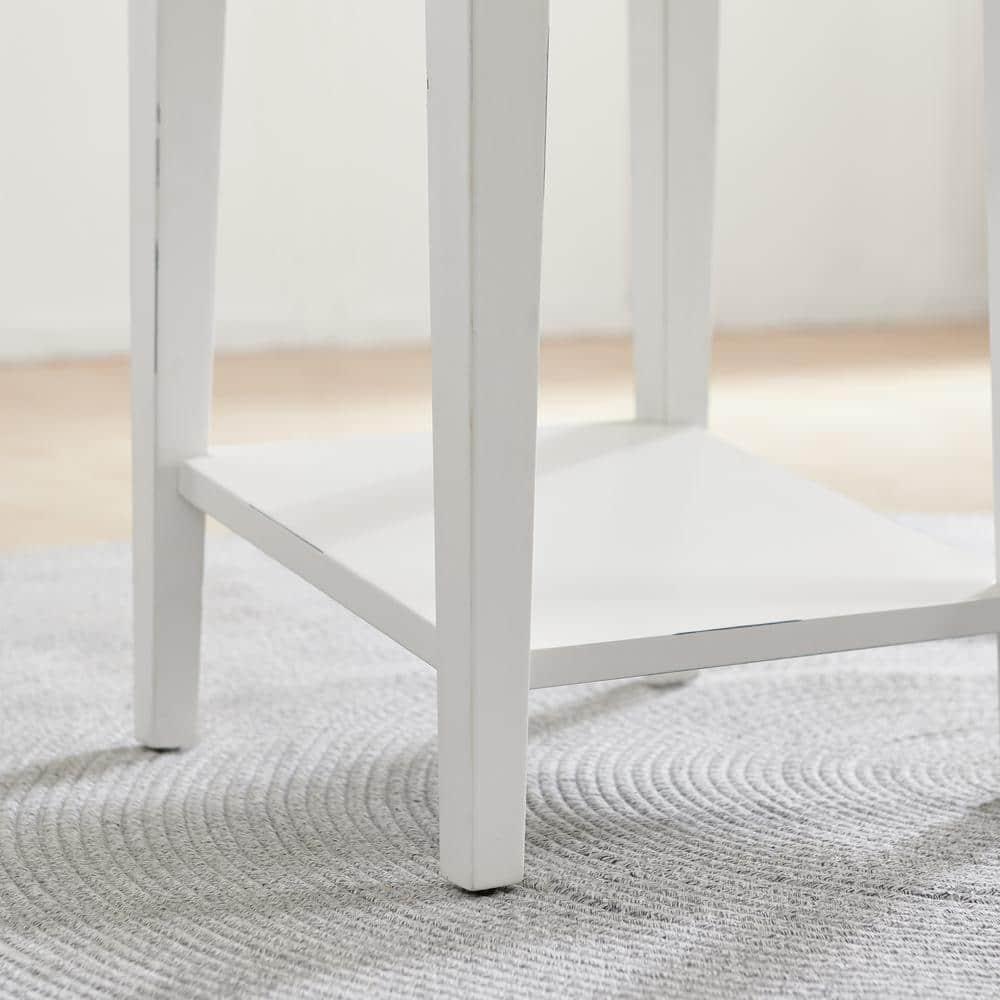 Leick Home Haven Ridge Square End Table in Farmhouse White