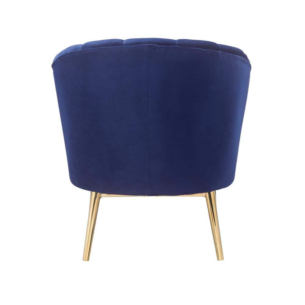 31" Colla Accent Chair Midnight Blue Velvet/Gold Finish - Acme Furniture