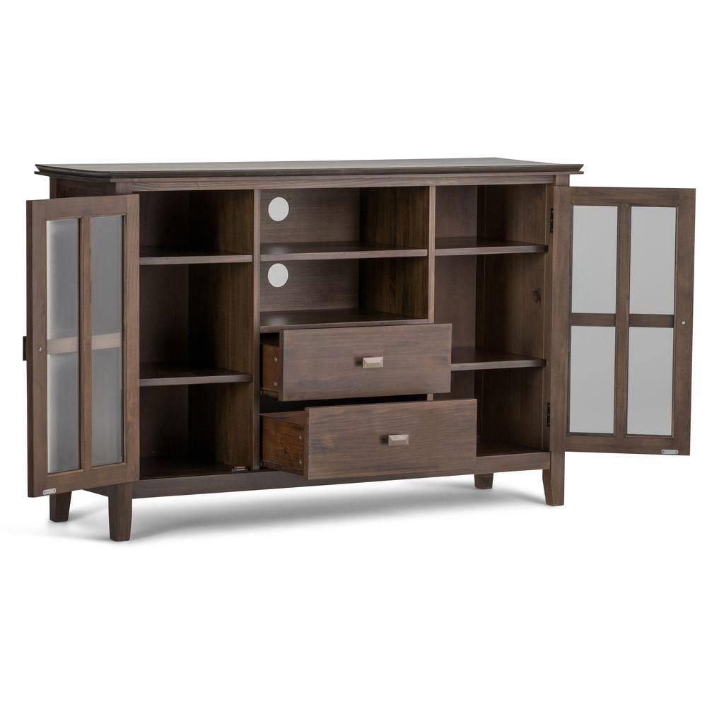 Simpli Home Artisan 53"W Solid Wood Contemporary Tall TV Stand for TVs up to 60" with Adjustable Shelves & Reviews | Wayfair
