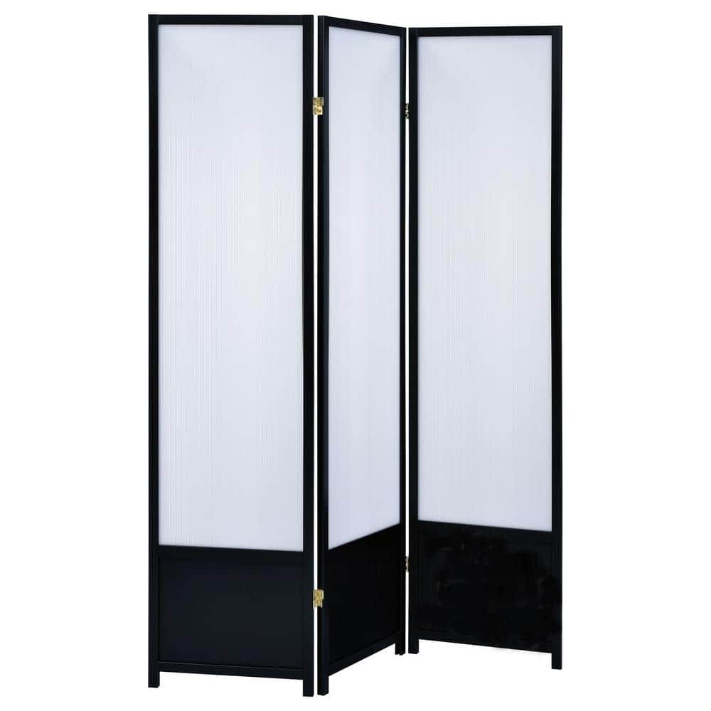 Coaster Home Furnishings Calix 3-panel Folding Floor Screen Translucent and Black