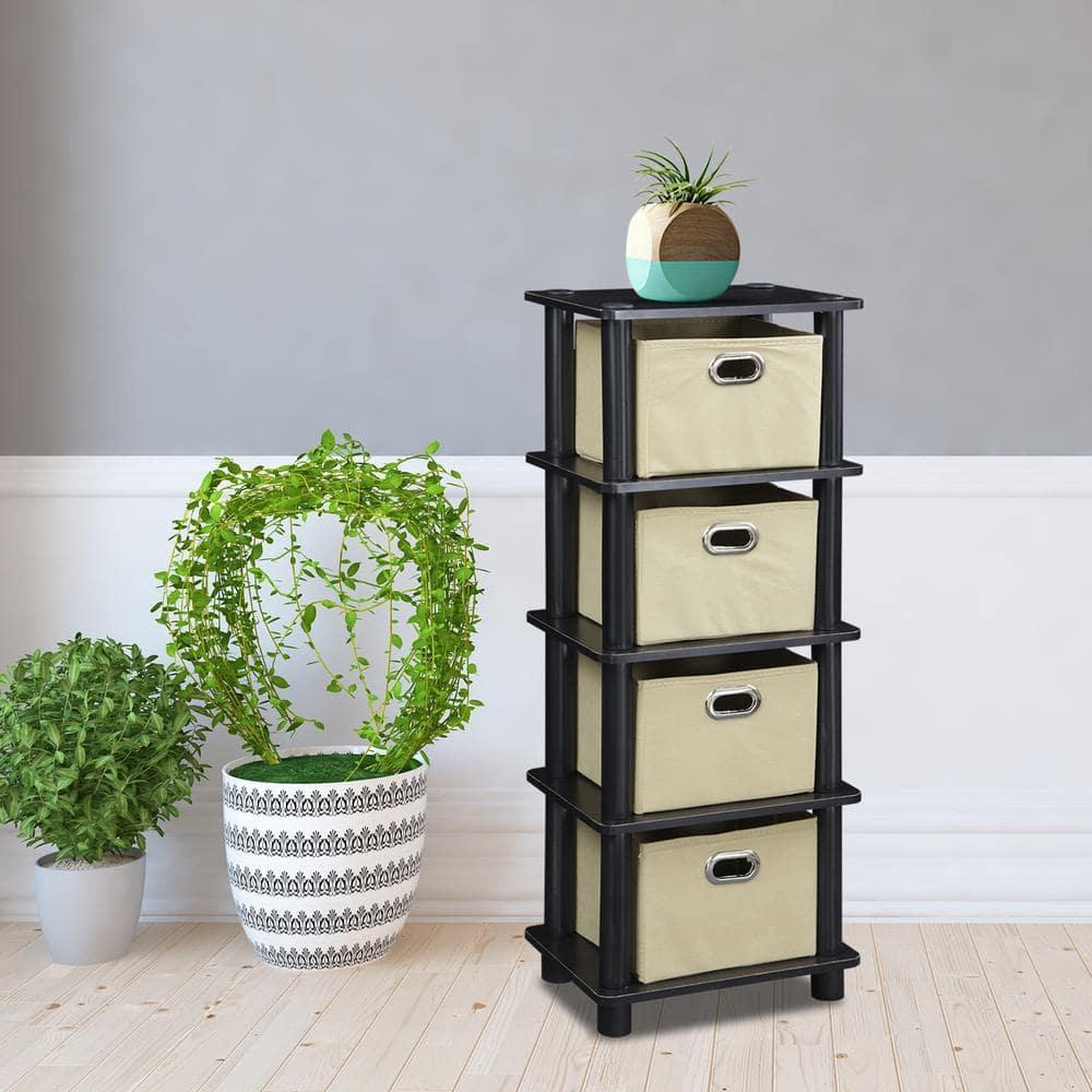Furinno 5-Tier Multi-Functional Storage Shelves Display Rack Bookcase for Bathroom&Living room&Home office&Kitchen,Espresso