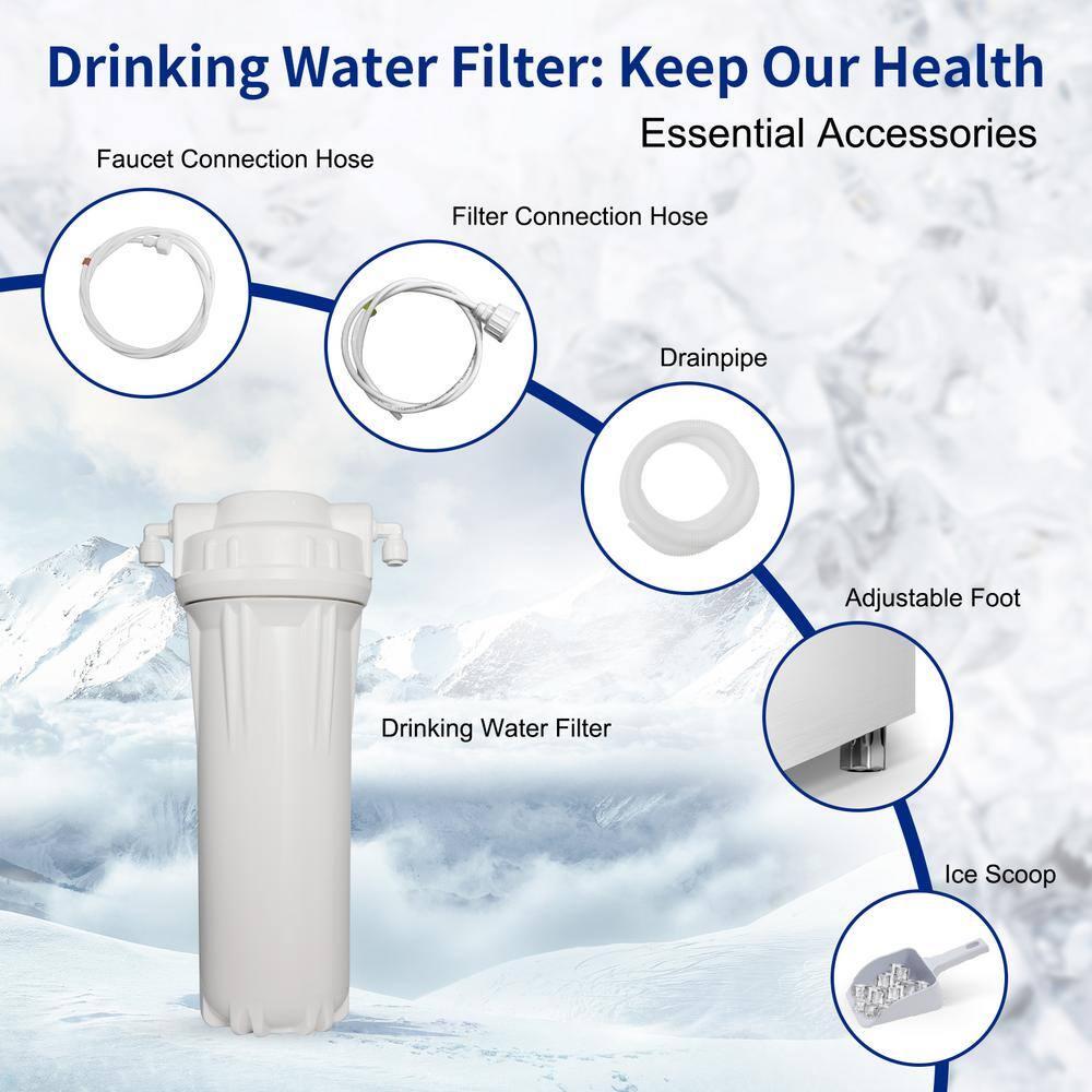 Tittla 24.3 In. 320 Lbs. Built-in Ice Maker with Flip-Up Door, Water Filter, Scoop, and 55 Lbs. Storage Bin