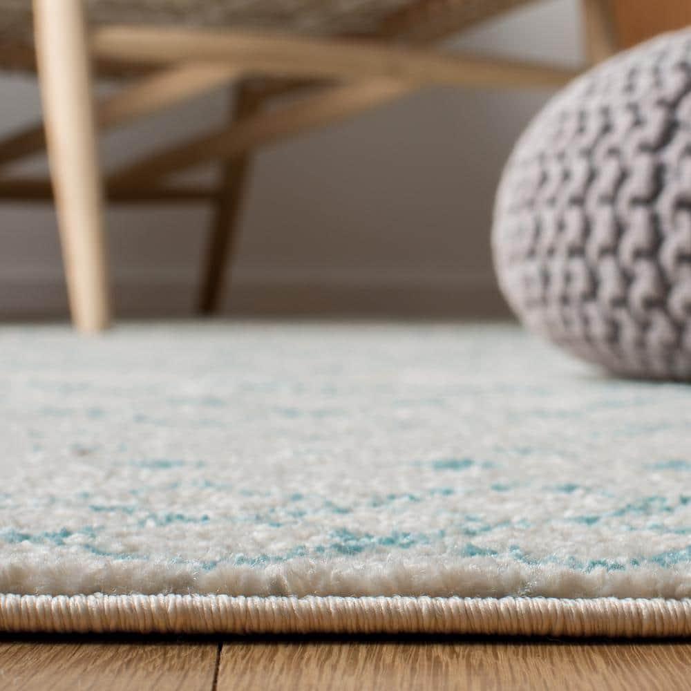 Madison 700 MAD798 Power Loomed Indoor Area Rug - Ivory/Aqua - 9'x12' - Safavieh
