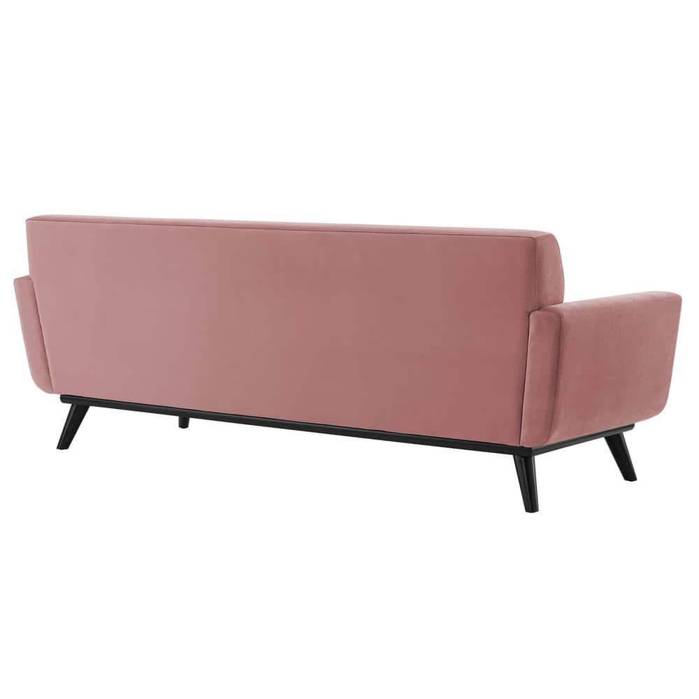 Engage Channel Tufted Performance Velvet Sofa Dusty Rose - Modway: Upholstered, Wood Frame, Foam Fill